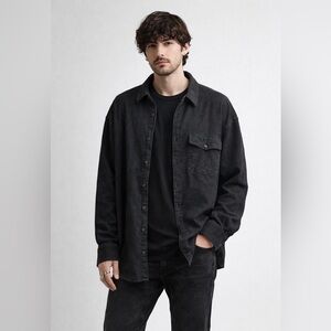 CQR Tactical Gear Men’s Button-Up Shirt 3XL | Dark Gray Cotton Grunge Skater